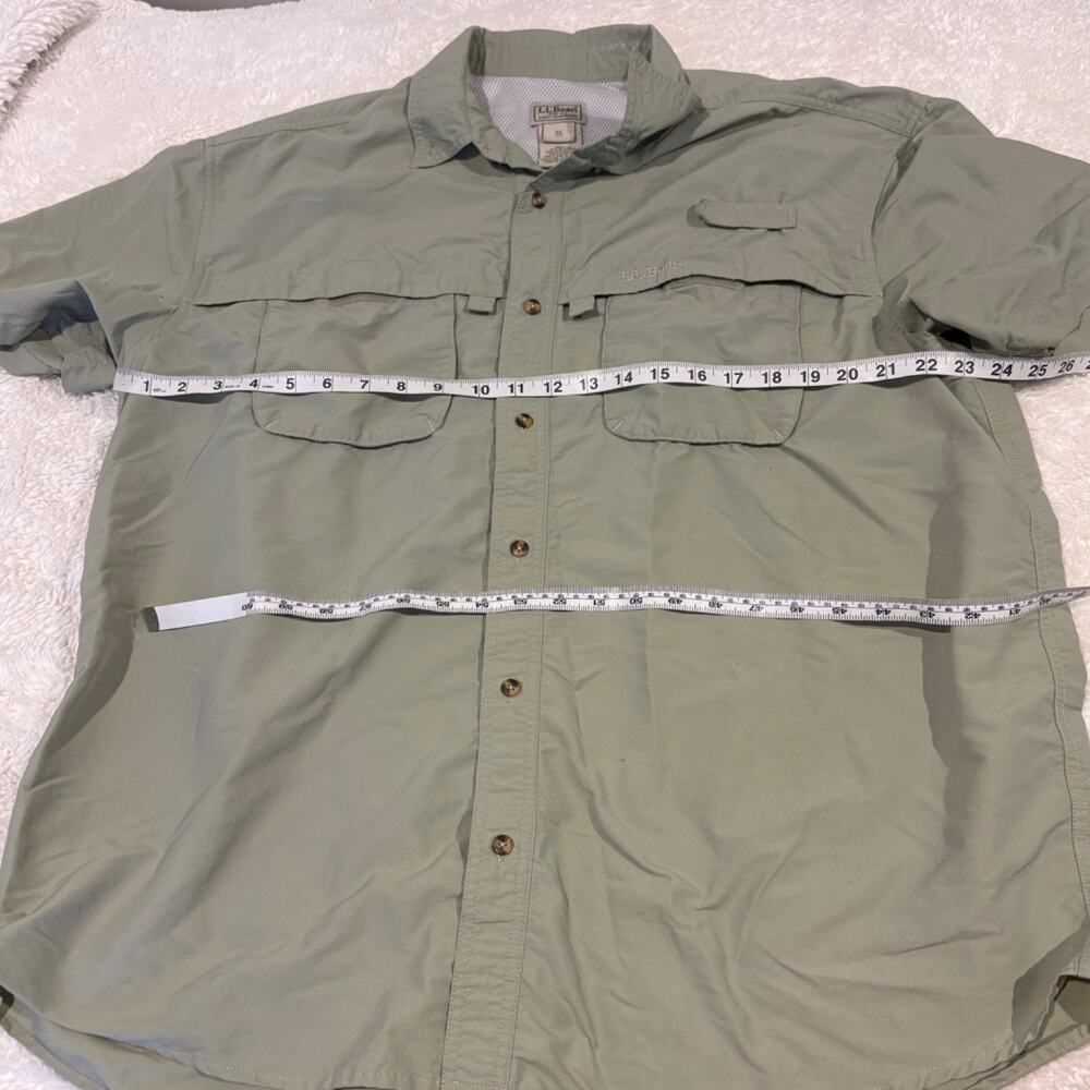 LL Bean Mens Green Tropicwear Shirt Short Sleeve Fishing Outdoor Gorpcore Sz XL - Picture 4 of 6